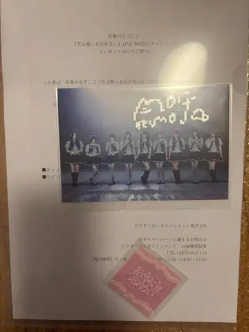 타카네노 나데시코 친필 사인 포함 마츠모토 모모나 엽서