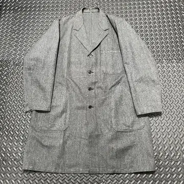 [레어 사이즈] VETRA 블랙 샴브레이 아틀리에 코트 50s 60s