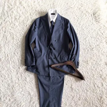 [새상품급] LARDINI 블루 울 더블 수트 사이즈 46