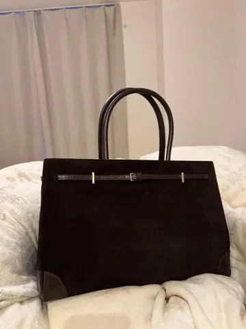 VERAFIED 에스프레소 스웨이드 북 토트 백 33