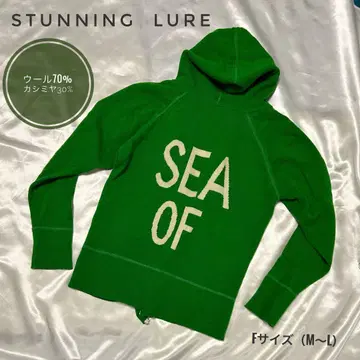 [고품질] SEA OF 로고 니트 울 70% 캐시미어 30% F