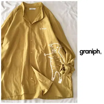 그라니프 [세탁 가능] 라무초프 스탠드 카라 셔츠 블라우스 머스타드