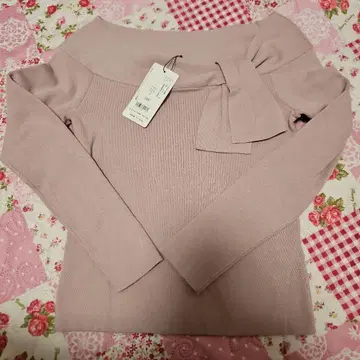 LAISSE PASSE 레스 빠세 새상품 긴팔 니트 리본 오프숄더