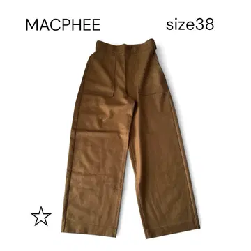 맥피 투모로우랜드 울 와이드 팬츠 브라운 38 일본제