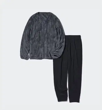 F75 유니클로 퍼리 플리스 세트 다크 그레이 3XL