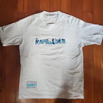 Aape 스머프 콜라보 T셔츠 화이트