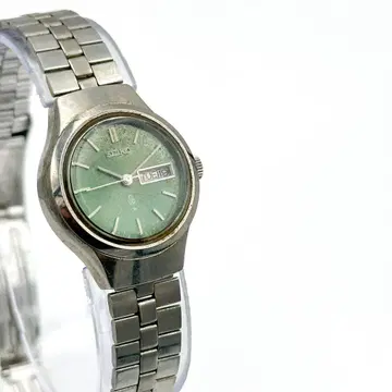 SEIKO 세이코 쿼츠 손목시계 데이트 빈티지 그린 26
