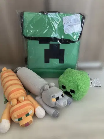 마인크래프트 크리퍼 백팩과 봉제 인형 세트 마인크래프트 세트
