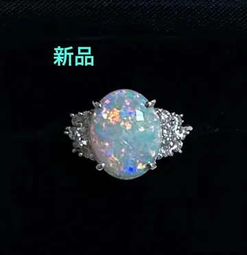 오팔 반지 플라티나 다이아몬드