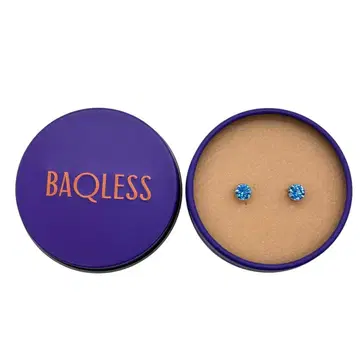 BAQLESS 귀걸이 Clarity Blue 5mm 블루 지르코니아