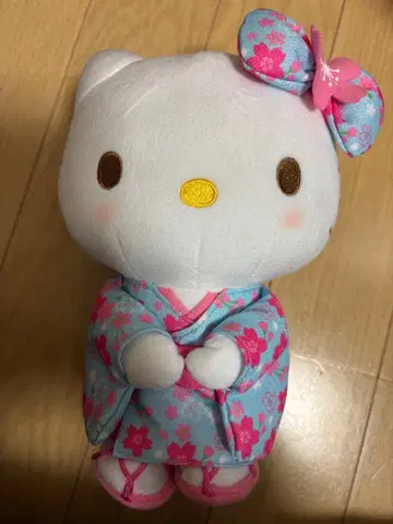 헬로키티 벚꽃 기모노 봉제 인형 S (스카이블루)