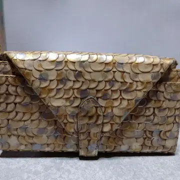 쉘 소재 엔벨로프형 장지갑 골드 계열