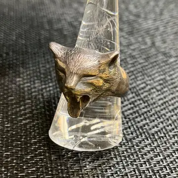 zenith 고양이 머리 반지 실버톤