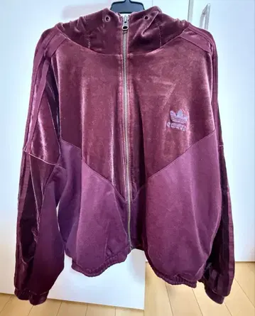 adidas 후드 부착 벨로아 저지 크림슨 레어 희귀