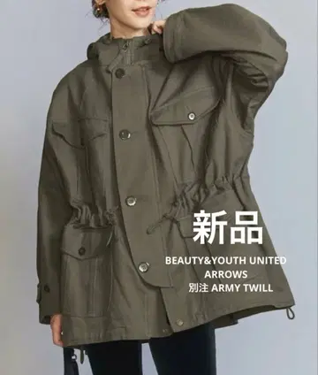 BEAUTY&YOUTH 별주 ARMY TWILL 밀리터리 푸드코트 새상품