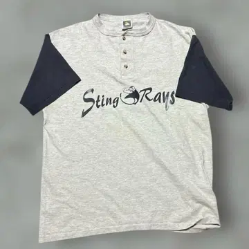 배송비 포함 코튼 디럭스 헨리넥 티셔츠 미국산 그레이 멜란지