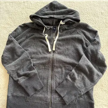 Gap 다크 그레이 풀 집업 후드티 M