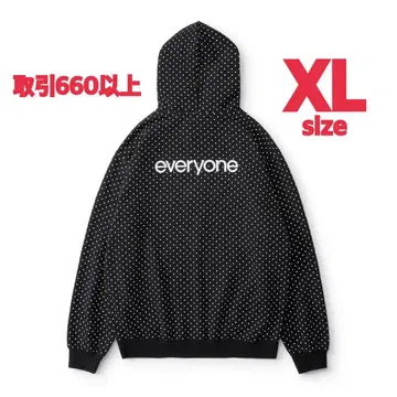 everyone back logo dot zip up hoodie XL