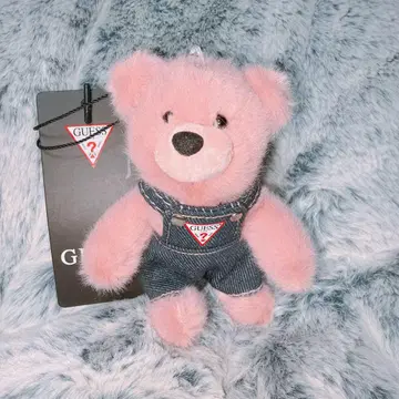 [ 미사용 새상품 ] GUESS NMIXX 핑크 봉제 인형 키링 반지