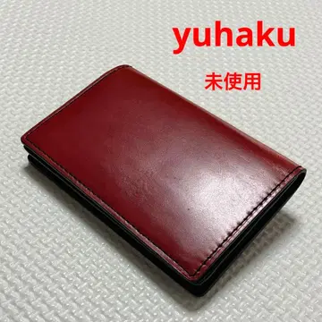 미사용 yuhaku 유하쿠 가죽 카드 케이스 명함지갑 루비