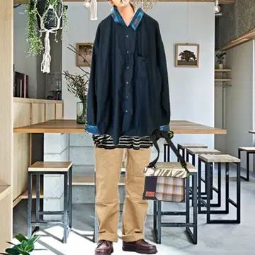 70s 새상품급 리메이크 컬러, 절개 티롤리안 셔츠 F