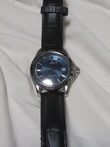 OMEGA 씨마스터 120 블루 파도 무늬 쿼츠 배터리 방전