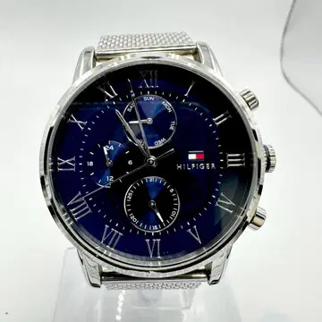 TOMMY HILFIGER 메쉬 벨트 크로노그래프 네이비 다이얼
