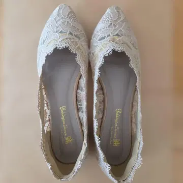 마레마레 레이스 펌프스 플랫슈즈 베이지 24.5cm 새상품급