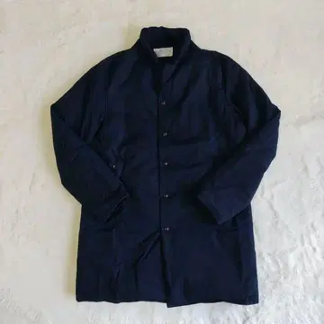 투모로우랜드 다운 자켓 체스터 코트 롱 헤링본 네이비