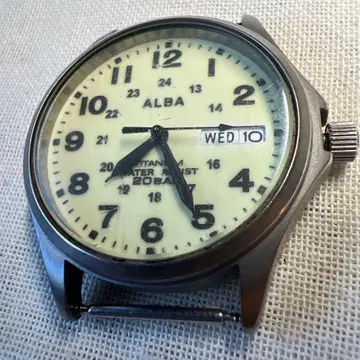 ALBA 티타늄 20BAR 방수 데이데이트 쿼츠 손목시계 정크 취급