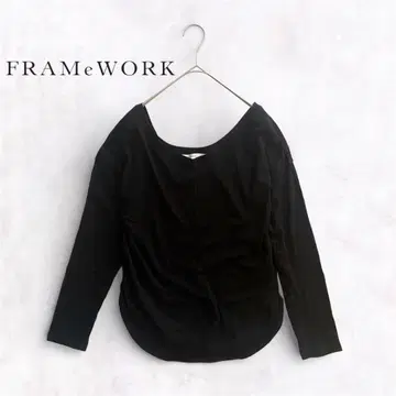 미사용 프레임워크 백산 풀오버 티셔츠 긴팔 롱T 블랙