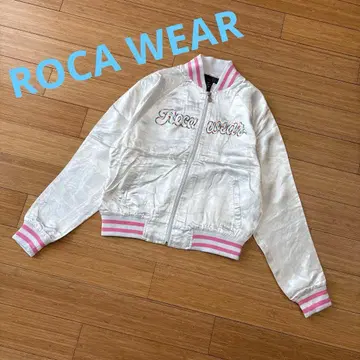 ROCA WEAR 화이트 바시티 자켓 y2k 로고 자수 희귀 레어