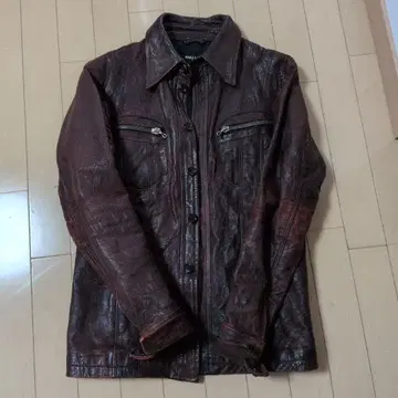 SHELLAC 브라운 가죽 자켓