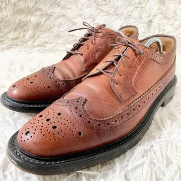 80s 빈티지 SEARS 롱 윙 팁 10B 가죽 신발