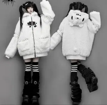 GLOOMY x DimMoire 그루미 보아 후드티 White