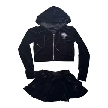 블랙 벨벳 벨로아 셋업 y2k