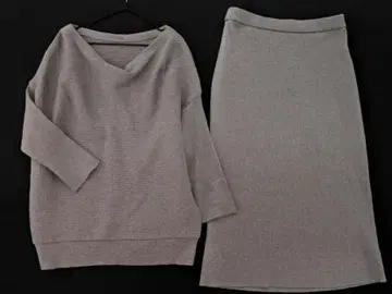 IENA 보트넥 리브 티셔츠 셋업 그레이