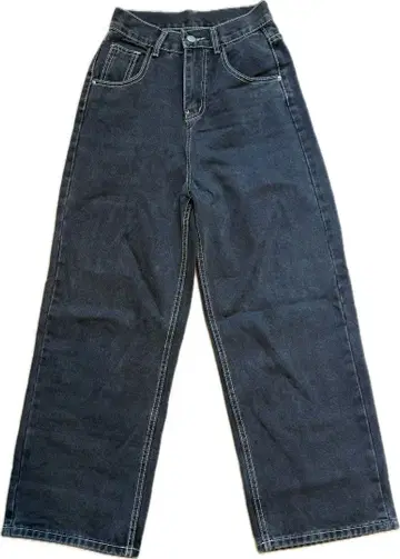 AMAIL 다크 데님 하이웨스트 와이드 레그 팬츠