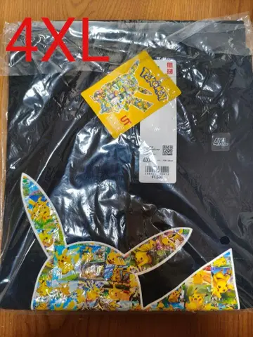 새상품 유니클로 x 포켓몬 피카츄 포켓몬 4XL 사이즈 블랙