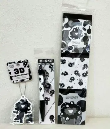 박람회 블랙 미야쿠미야쿠 볼펜 러버 마스코트 메모장 3종 회장 한정판