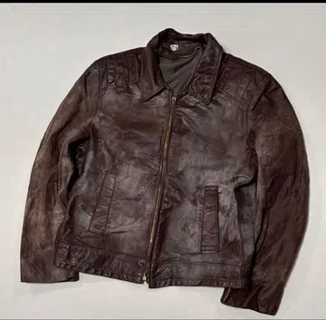 70s 아르헨티나 제 CORT 가죽 스포츠 자켓 선페이드