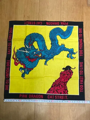 핑크 드래곤 크림 소다 반다나 80년대 당시 물건! 로카빌리 데드스탁