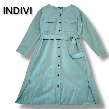 INDIVI 머신 워시 소프트 트윌 셔츠 원피스 벨트 포함