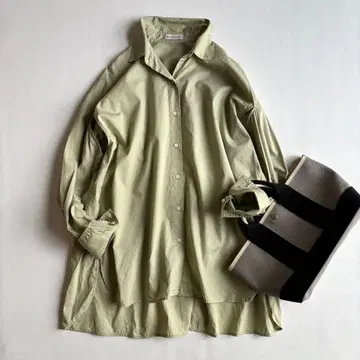 세탁 가능한 밴야드 스톰 코튼 셔츠 겨드랑이 슬릿 카키 겉옷