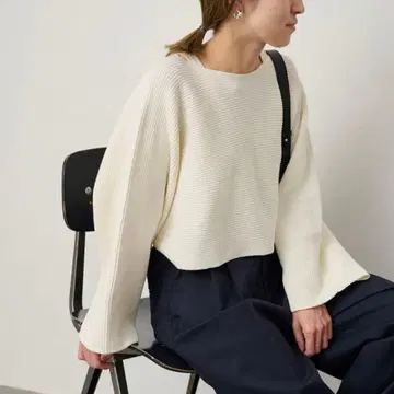 프레임워크 린넨코튼 크롭 풀오버 아이보리