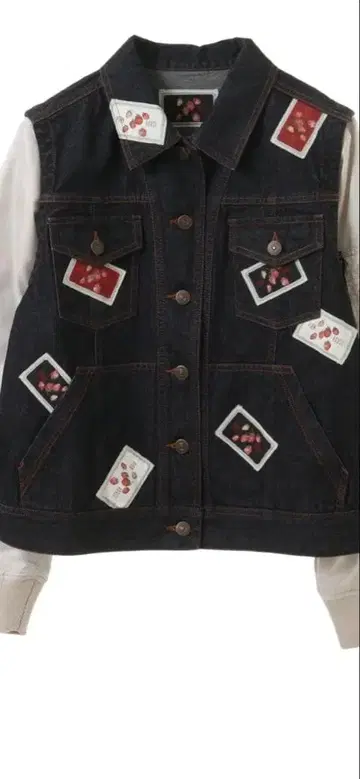 핑크하우스 네임 와펜 사용 2way 블루종