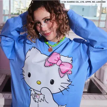 나카 리이사 RE. 아르이도트 챠미키티 롱T 스카이블루