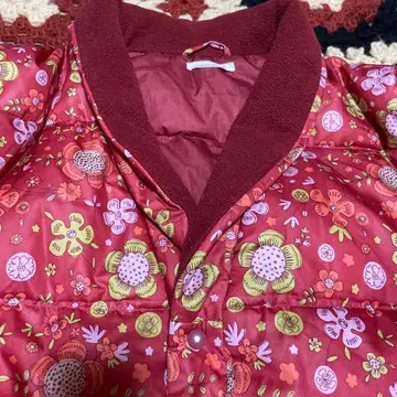 벨메종 센슈카이 한텐 짱짱코 도테라 주홍색 꽃무늬 다운