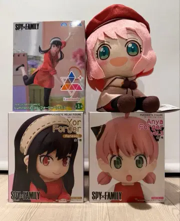 SPY x FAMILY 아냐 요르 피규어 3체 세트 + 봉제 인형