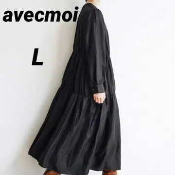 펠리시모 avecmoi 롱 티어드 원피스 블랙